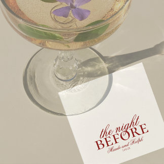 Rehearsal The Night Before Wedding Luxury Red Napkins