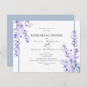 Rehearsal Watercolor Lavender -Dusty Blue Floral Invitation