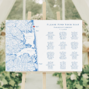 Rehoboth Beach 12 table Wedding Seating Chart Foam Board