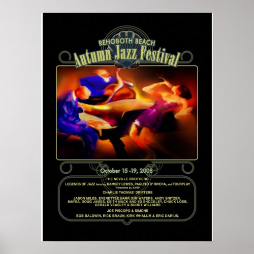 Rehoboth Beach Autumn Jazz Fest 2008 Poster