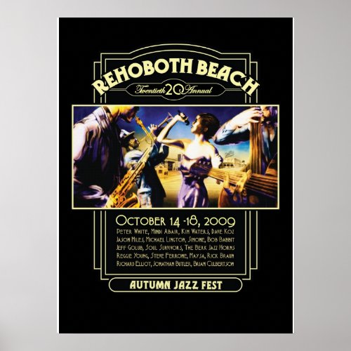 Rehoboth Beach Autumn Jazz Fest 2009 Poster