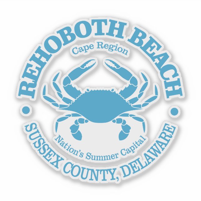 Rehoboth Beach (crab) Sticker (Front)