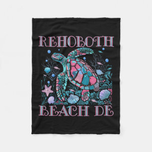 Rehoboth Beach De Turtle Lover Colorful Beach Souv Fleece Blanket