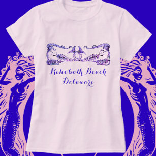 Rehoboth Beach Delaware Art Deco Mermaids T-Shirt