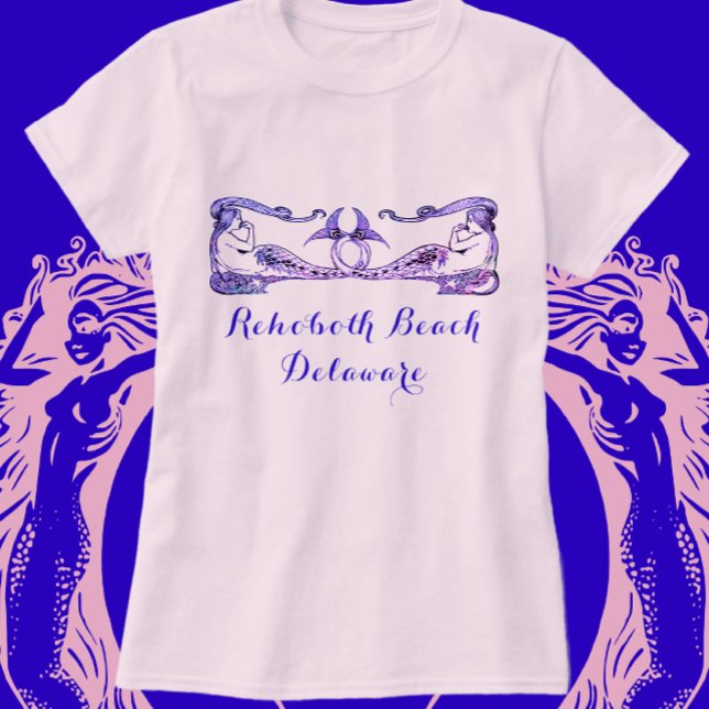 Rehoboth Beach Delaware Art Deco Mermaids T-Shirt (Creator Uploaded)