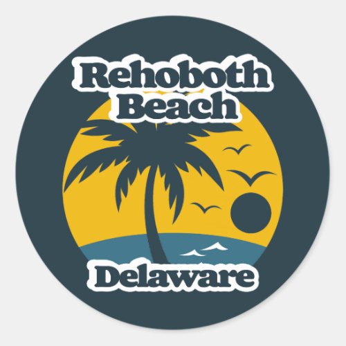 Rehoboth Beach Delaware Classic Round Sticker