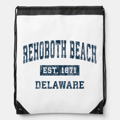 Rehoboth Beach Delaware DE Vintage Sports Design N Drawstring Bag