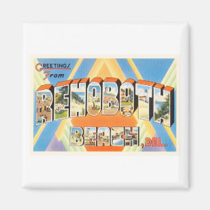 Rehoboth Beach Delaware DE Vintage Travel Postcard Magnet