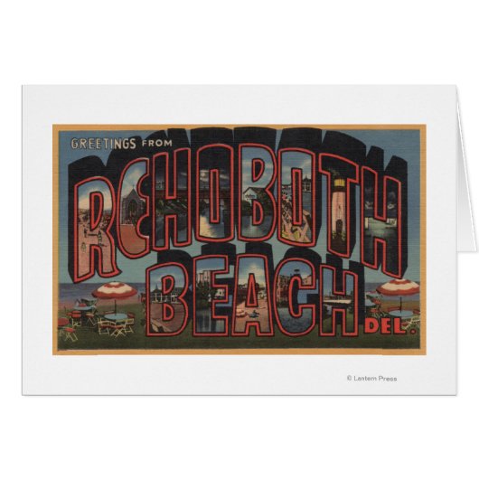 Rehoboth Beach, Delaware - Large Letter Scenes Cards (Front Horizontal)