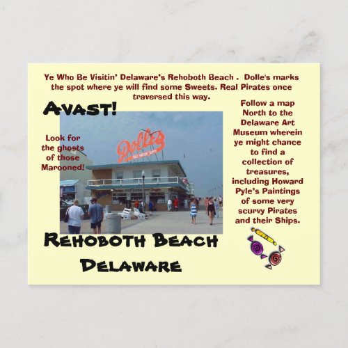 Rehoboth Beach Delaware Postcard