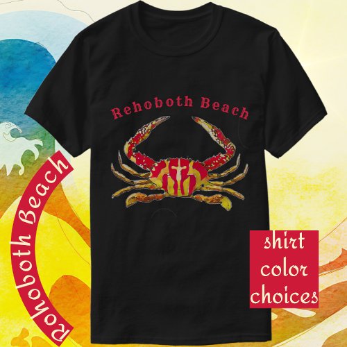 Rehoboth Beach Delaware Red and Gold Ocean Crab Hoodie