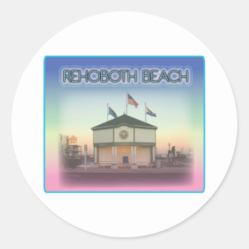 Rehoboth Beach Delaware _ Rehoboth Ave Scene Classic Round Sticker