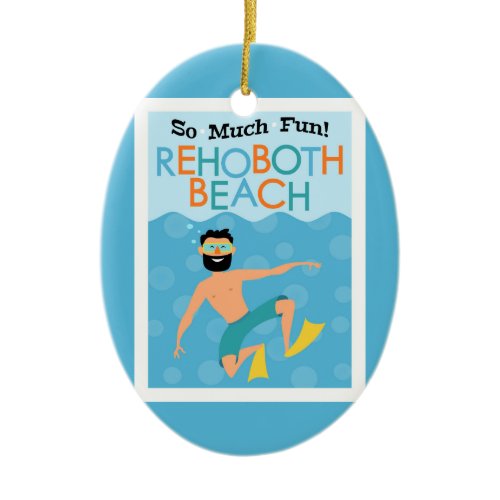 Rehoboth Beach Fun Hipster Travel Ceramic Ornament