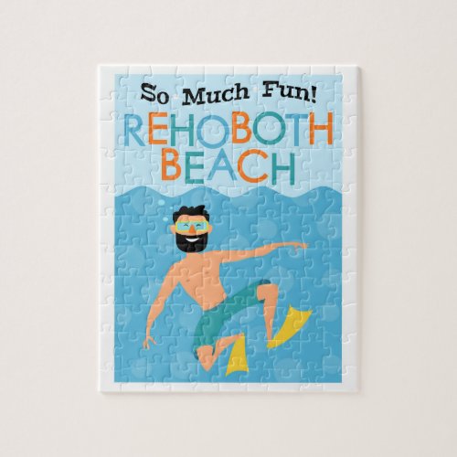 Rehoboth Beach Fun Hipster Travel Jigsaw Puzzle