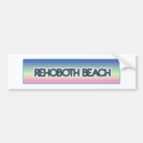 Rehoboth Beach Pastel Rainbow Style 1 Bumper Sticker