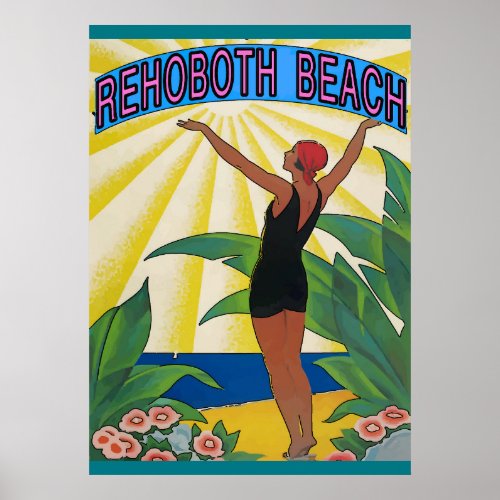 Rehoboth Beach Vintage Style Poster