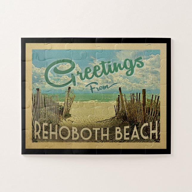 Rehoboth Beach Vintage Travel Jigsaw Puzzle (Horizontal)