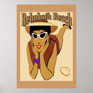 Rehoboth, Lady on Beach Poster