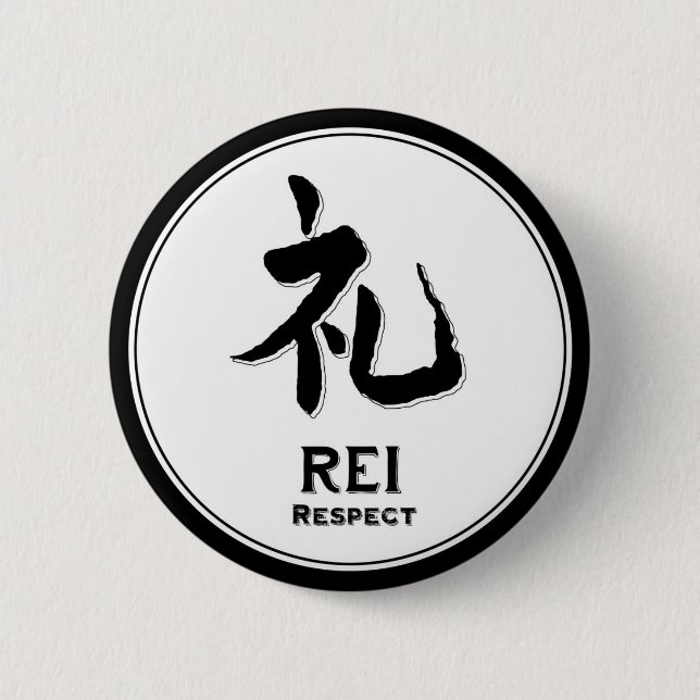 REI respect bushido virtue samurai kanji Button (Front)