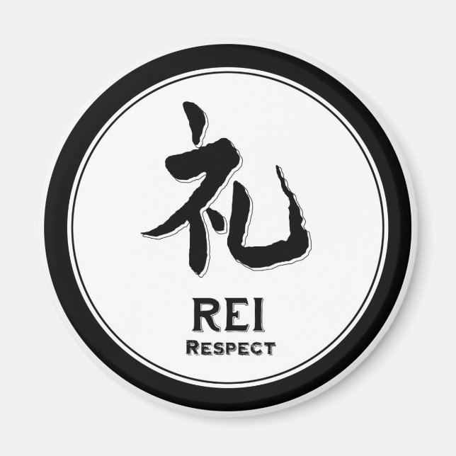 REI respect bushido virtue samurai kanji Magnet (Front)