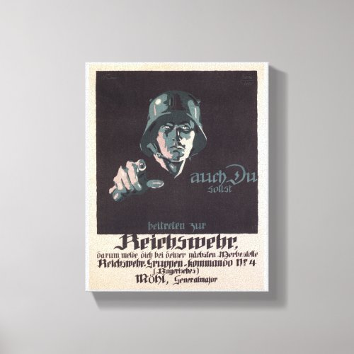 Reich Army Propaganda Poster Canvas Print