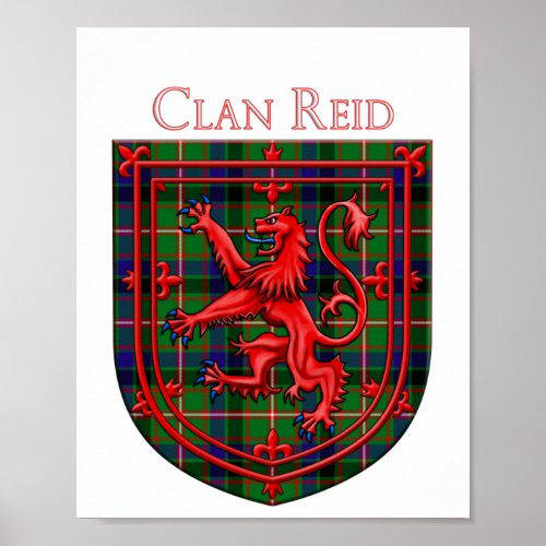 Reid Tartan Scottish Plaid Lion Rampant Poster