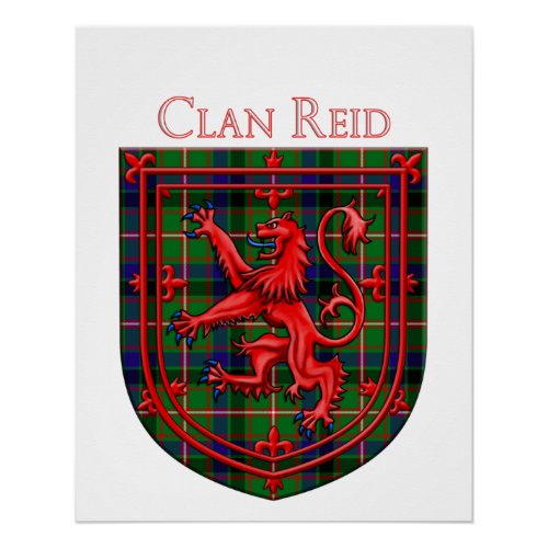 Reid Tartan Scottish Plaid Lion Rampant Poster