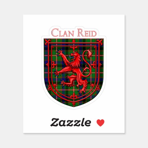 Reid Tartan Scottish Plaid Lion Rampant Sticker