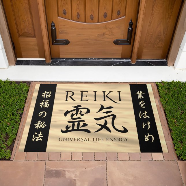 Reiki 霊気 Japanese Calligraphic Life Energy Doormat (Outdoor)