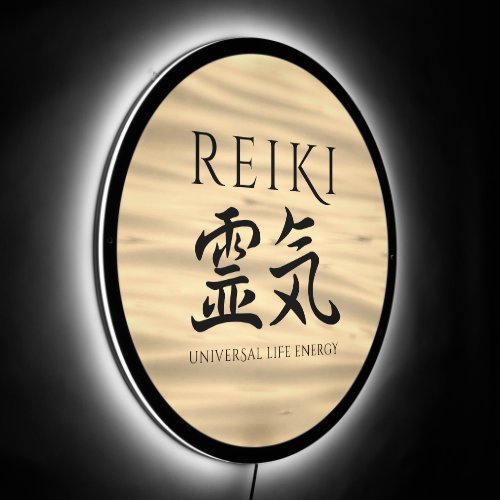 Reiki éœŠæ Japanese Calligraphic Life Energy LED Sign
