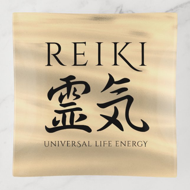Reiki 霊気 Japanese Calligraphic Life Energy Trinket Tray (Front)