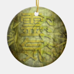 REIKI / bamboo design Ceramic Ornament