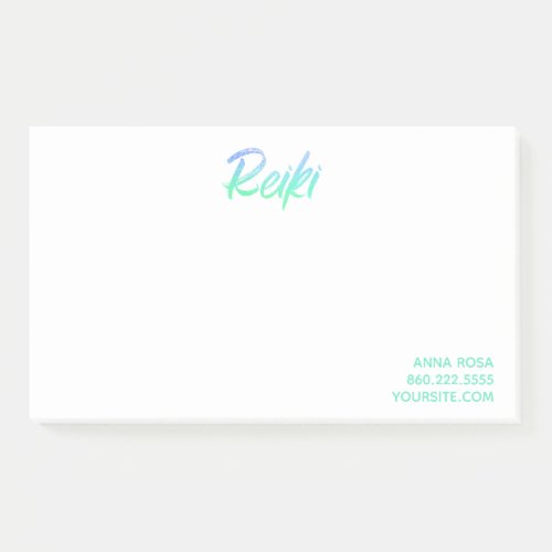 *~* Reiki Blue Green &amp; Turquoise Iridescent Post-it Notes