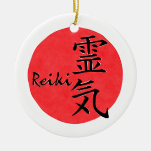 Reiki Calligraphy And Word 1 Ceramic Ornament
