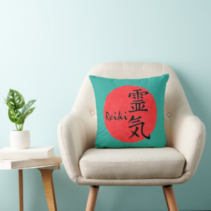 Reiki Calligraphy And Word 1 Throw Pillow