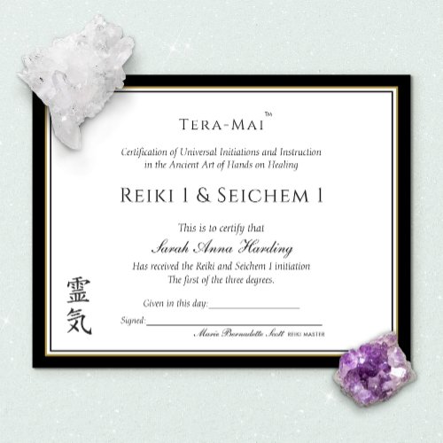 Reiki Certificate of Completion Award