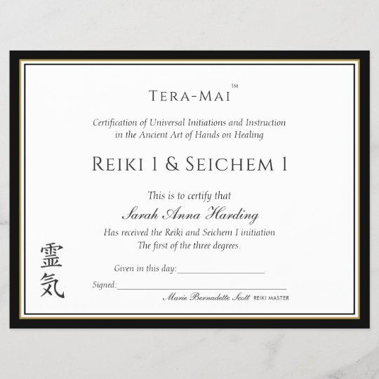 Reiki Certificate of Completion Award | Zazzle.com
