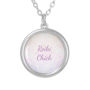 Reiki Chick Silver Plated Necklace