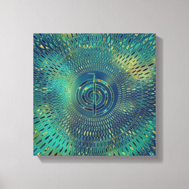 Reiki Cho Ku Rei - gemstone and gold Canvas Print (Front)