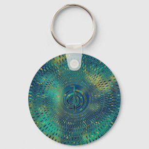 Reiki Cho Ku Rei - gemstone and gold Keychain