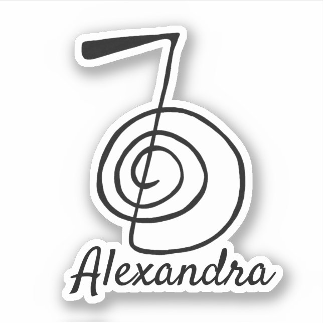 Reiki: Cho Ku Rei: Monogram Add Name Sticker (Front)