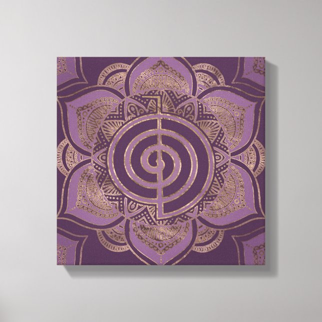 Reiki Cho Ku Rei - pastel and gold Canvas Print (Front)