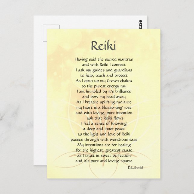 Reiki Connection Poem Art Postcard (Front/Back)