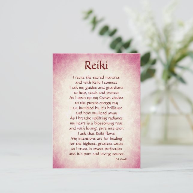 Reiki Connection poem art  Postcard (Standing Front)