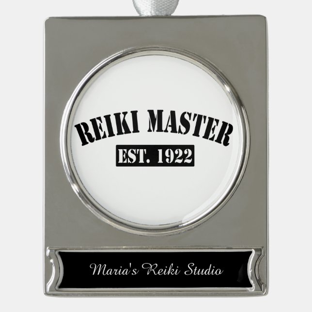 Reiki Designs Silver Plated Banner Ornament (Front)