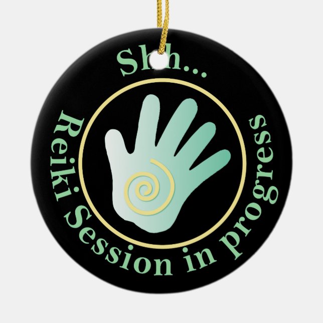Reiki Energy Hand Door Hangers Ceramic Ornament (Front)