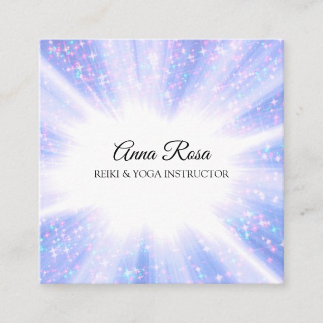 *~* Reiki Energy Healing Rays Light Worker Square Business Card (Front)