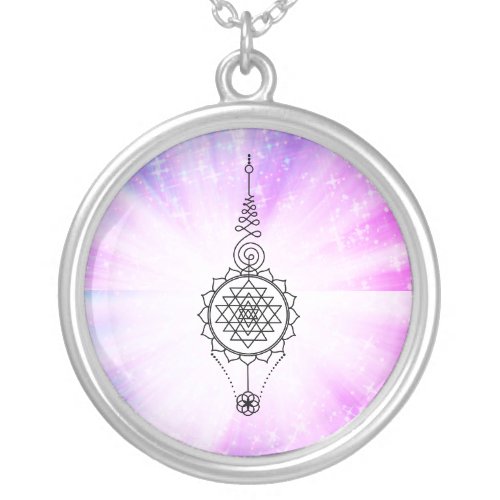 *~* Reiki Energy Healing Sparkle Rays Nirvana Silver Plated Necklace