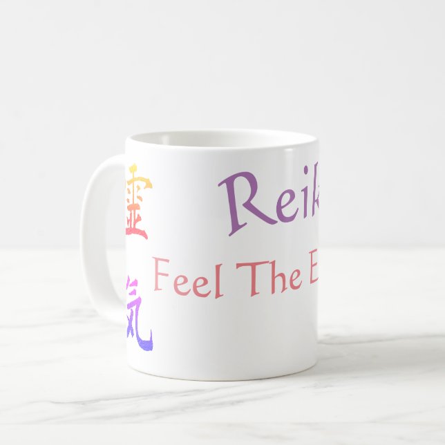 Reiki Feel The Energy Rainbow Coffee Mug (Front Left)
