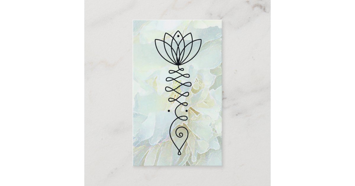Reiki Floral Heart Lotus Peony Flower Yoga Business Card | Zazzle
